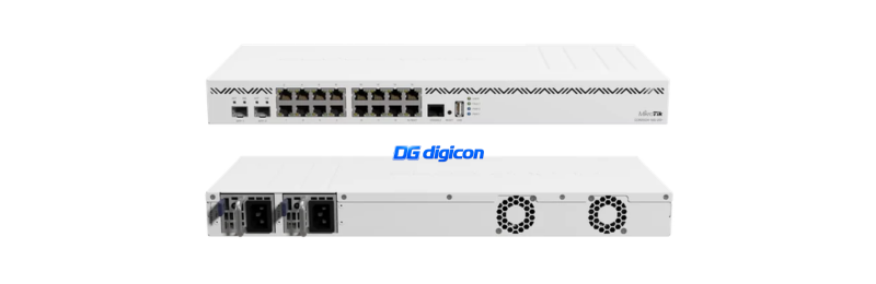 Mặt trước sau của Router MikroTik CCR2004-16G-2S+