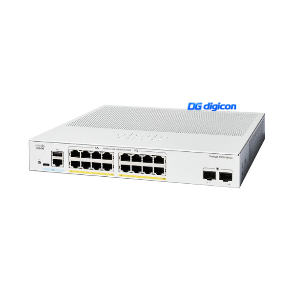 Switch Cisco Catalyst C1300-16P-2G 16x 1G PoE+ (120W), 2 x SFP 1G